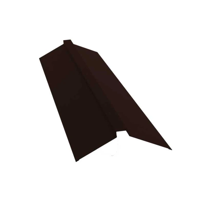 Планка конька плоского 115х30х115 0,4 PE с пленкой RAL 8017 шоколад